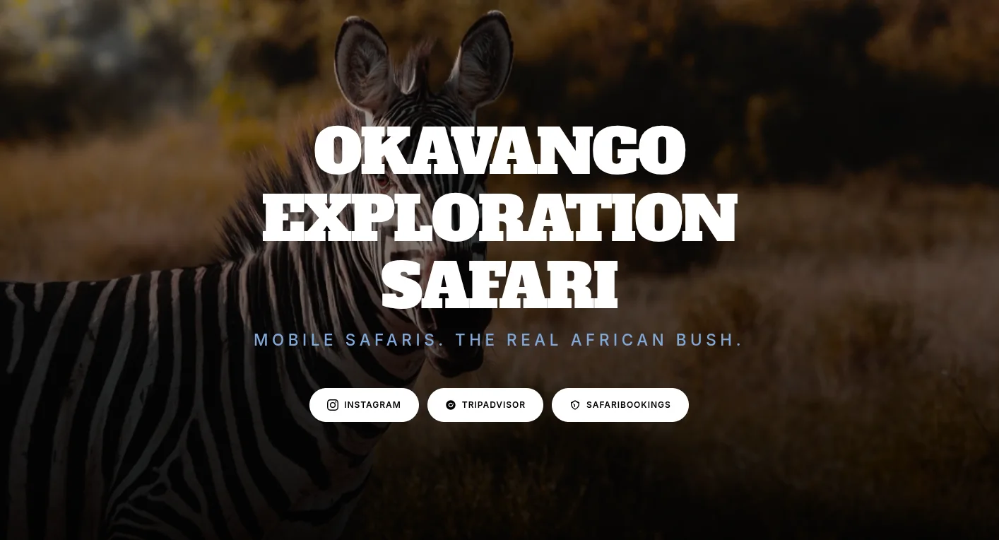 UI Principal de Okavango Exploration Safari