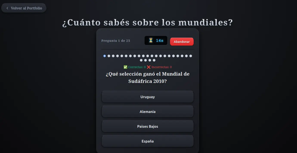 UI Principal de Preguntas sobre el mundial