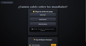 UI Secundaria de Preguntas sobre el mundial
